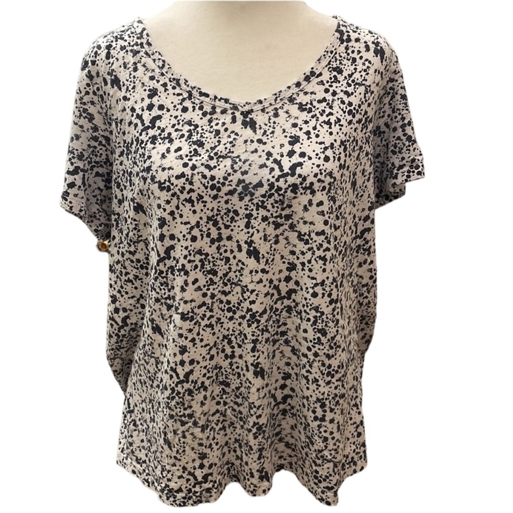 Lord & Taylor blue and white cotton s/s tee. Size OX. GUC